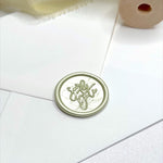 sage green save the date wax seal sticker