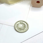 sage green olive leaf wreath ready made wax seal