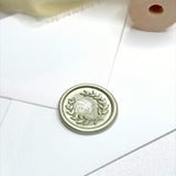 sage green olive leaf wreath ready made wax seal