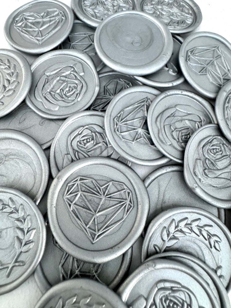 silver handmade wax seal sticker