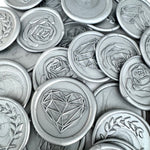 silver handmade wax seal sticker