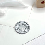 silver wreath handmade wax seal