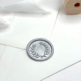 silver wreath handmade wax seal
