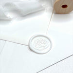 white rose pre made wax seal