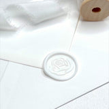 white rose pre made wax seal