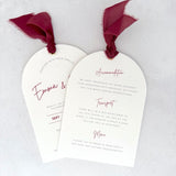 EMMA Arch Wedding Invite & Silk Ribbon in Burgundy