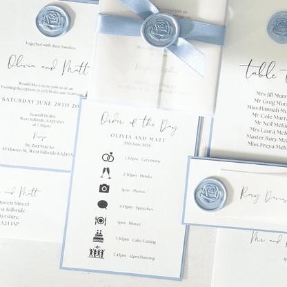 On the day wedding stationery order of the day