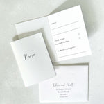 Mini folded rsvp card and addressed envelopes