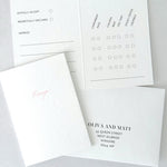 JENI folded RSVP card with custom tick off for guest menu options