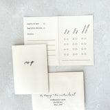 lily rsvp card and mini envelope with personalised menu tick off options