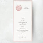 LYN  dl menu place card individual printed guest names pink wax seal