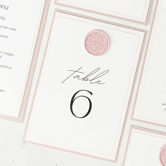 Handmade wax seal A6 table names & numbers