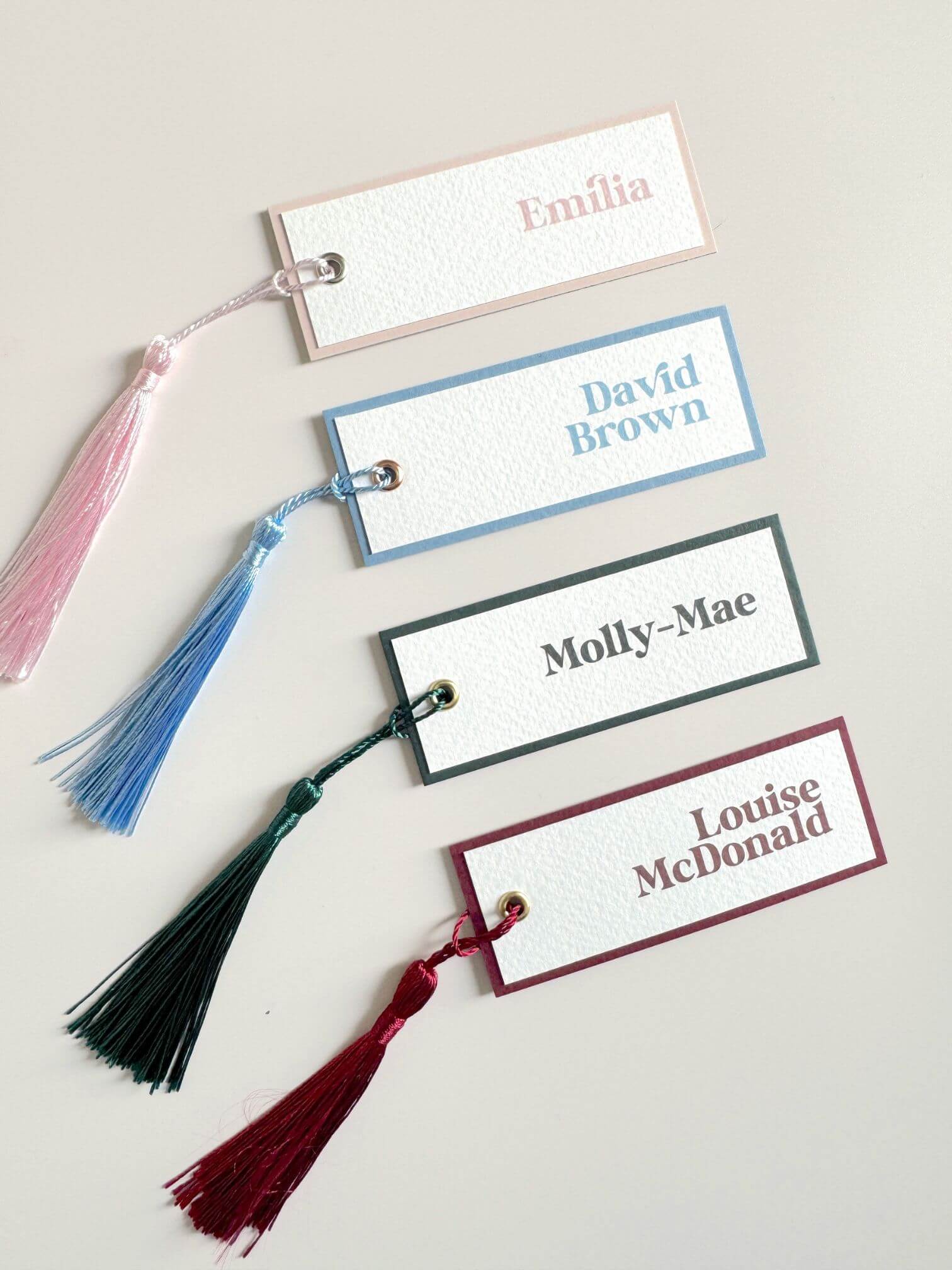 megan tassel wedding breakfast place card