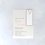 Sarah handmade see through vellum wedding invite in blush pink