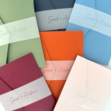 pocketfold wedding invite in 6 colours Handmade by Zara Dumfries