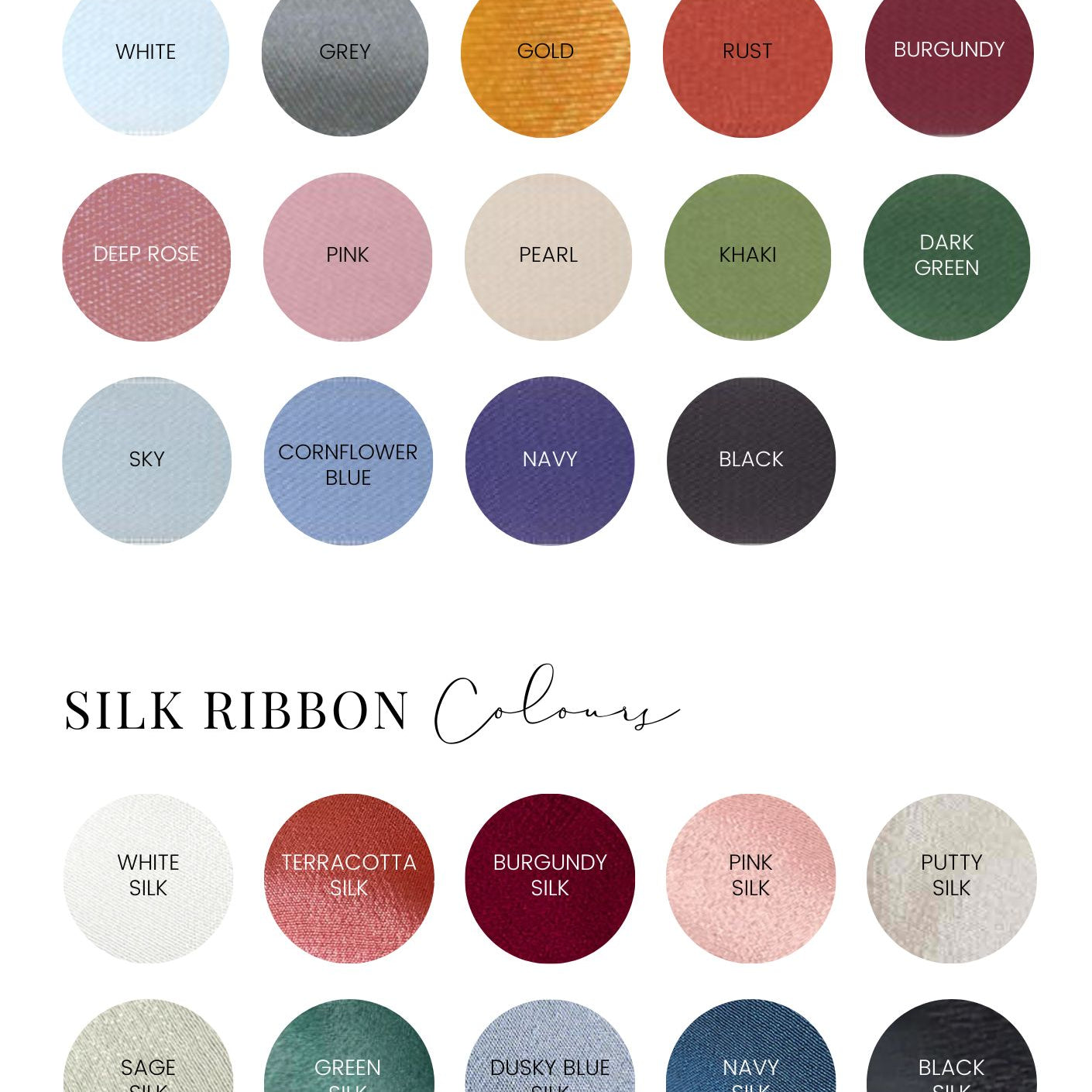 satin and silk ribbon colours handmade by zara