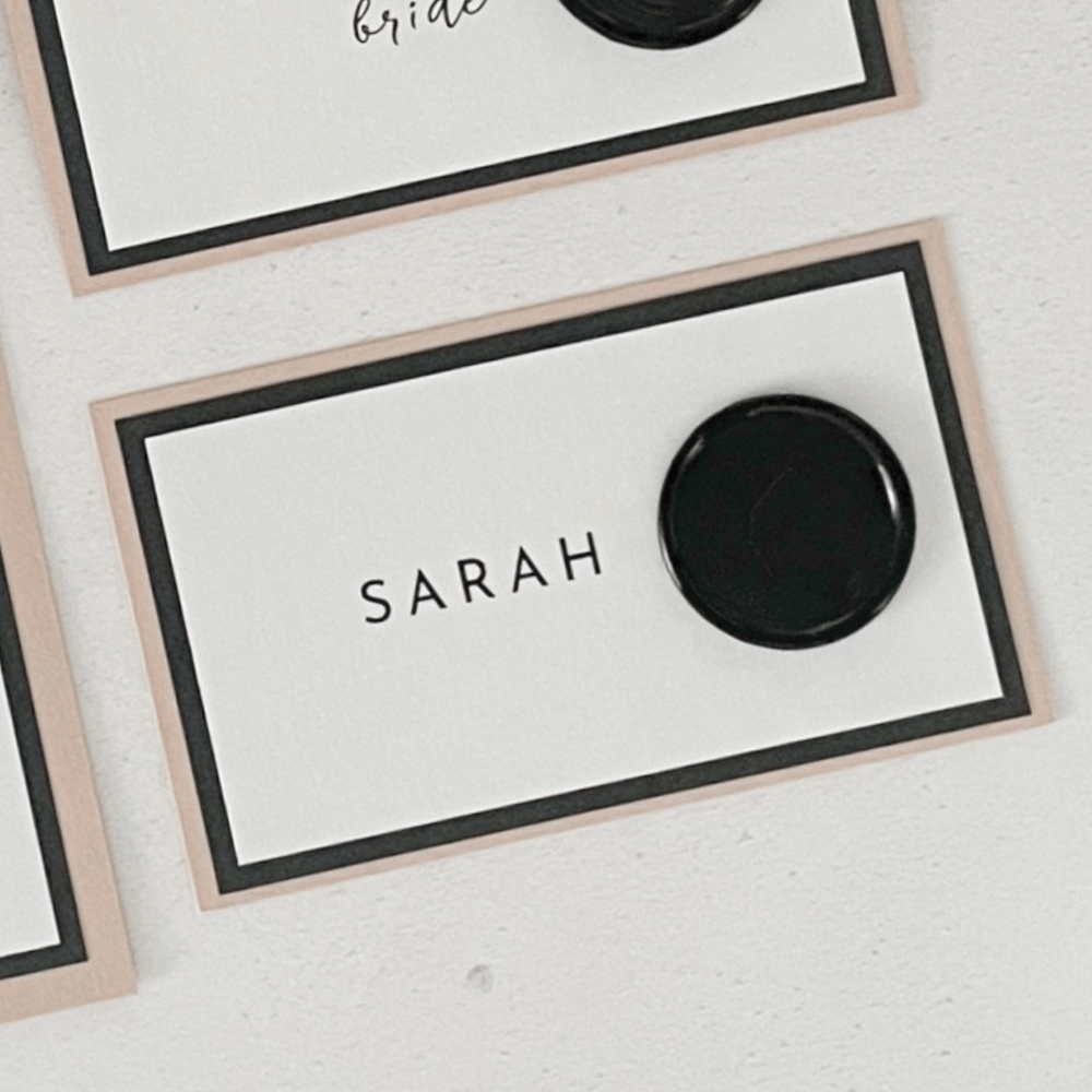 flat wax seal place card modern minimalist 
