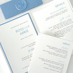 zoe sample pocketfold invite with guest info inserts handmade by zara
