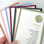 Zoe sage green wax seal table plan seating card