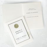 Ailsa order of the service booklet with wax seal, on the day wedding stationery