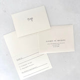 Ailsa rsvp card and mini envelope with personalised menu and bus tick off options