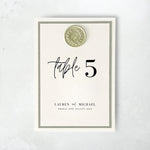 sage green wax seal personalised table number wedding day stationery dumfries