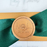 custom design gold wax seal for wedding invitation