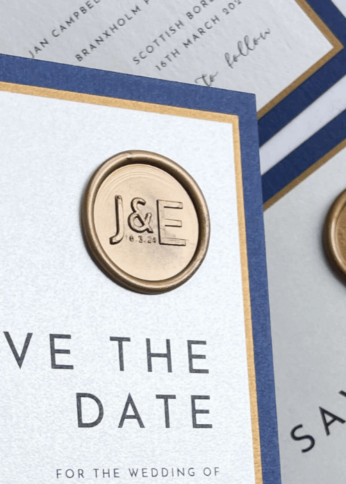 custom wax seal monogram for wedding invite