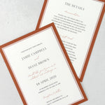 Jeni wedding invite and details postcards Balbirnie House Hotel