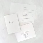 Mini folded rsvp card and addressed envelopes