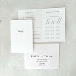 personalised rsvp card with custom menu choice tick off