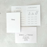 personalised rsvp card with custom menu choice tick off