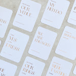 rose gold minimalist engagement milestone cards