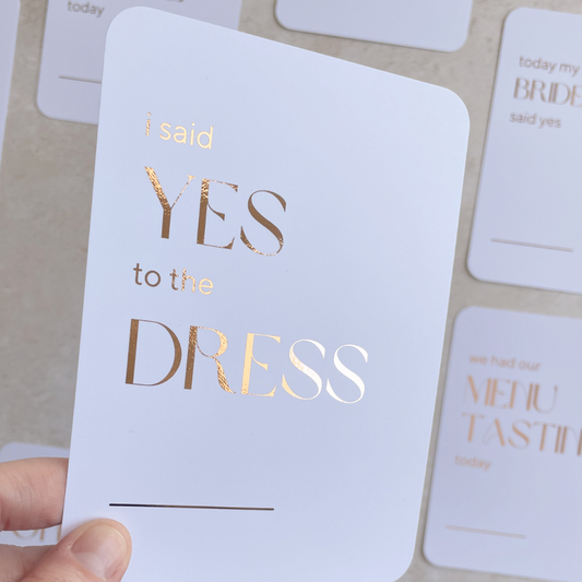 yes to the dress engagement planning countdown card