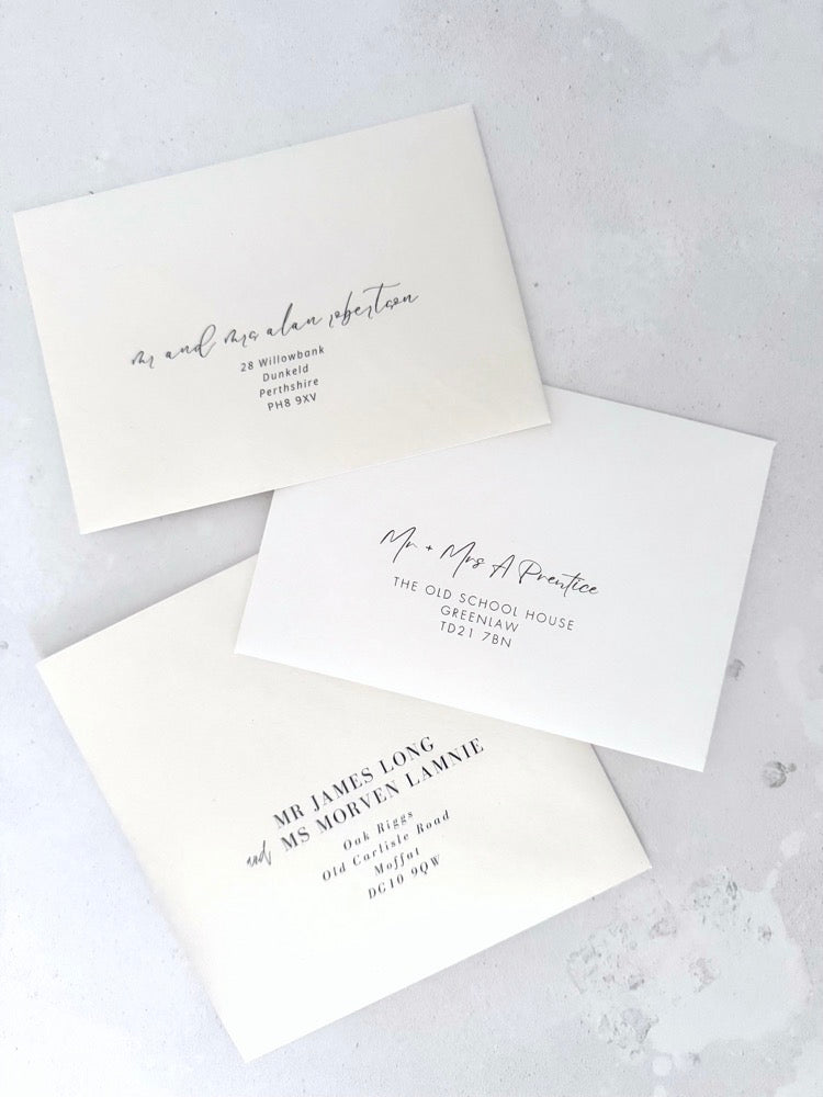 upgrade printed guest addressing for wedding invitation envelopes