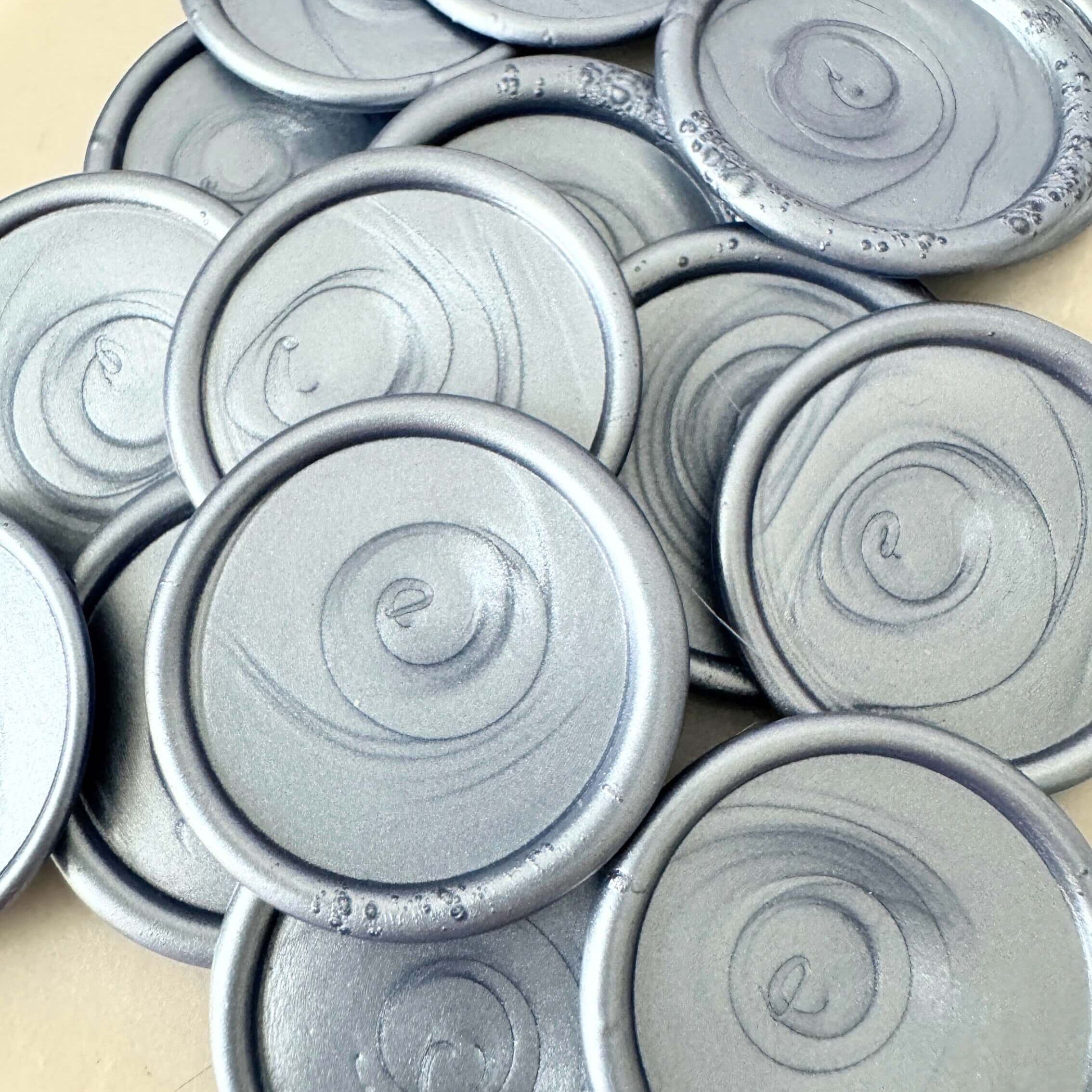 ready made silver blue blank design wax seals