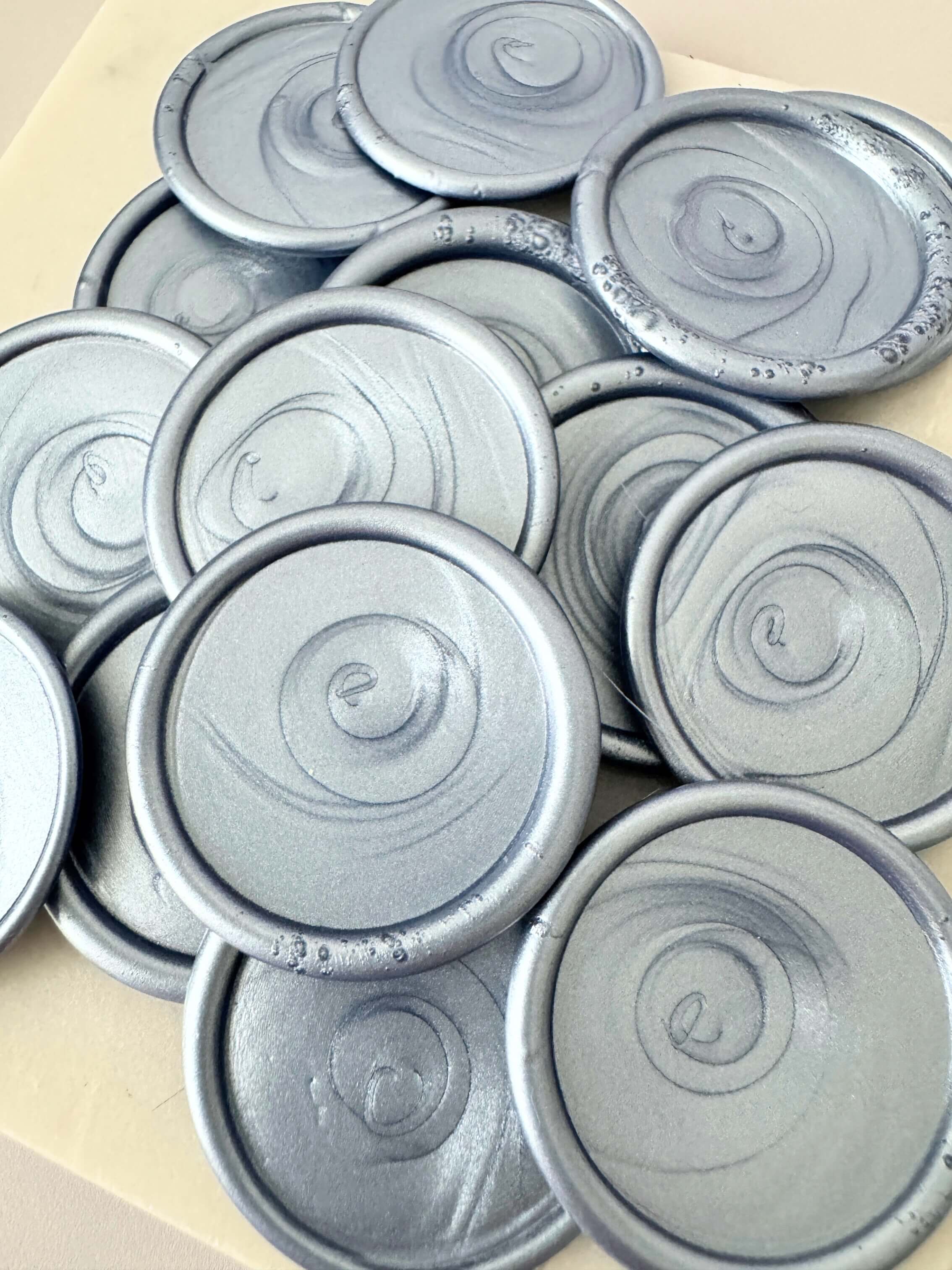 ready made silver blue blank design wax seals