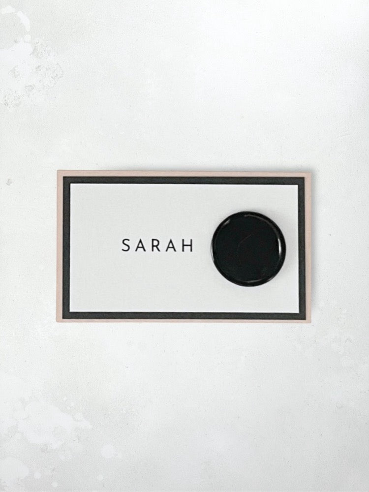 Zoe wax seal modern minimalist printed guest name place card on the day stationery