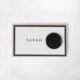 Zoe wax seal modern minimalist printed guest name place card on the day stationery