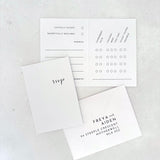 zoe mini rsvp card with custom menu tick off