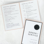 zoe wax seal order of service booklet modern wedding day stationery dumfries