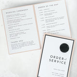 zoe wax seal order of service booklet modern wedding day stationery dumfries